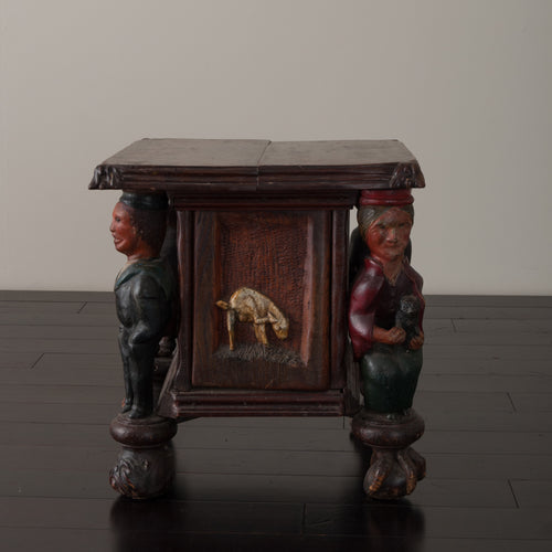 WHIMSICAL FOLK ART FIGURED CABINET